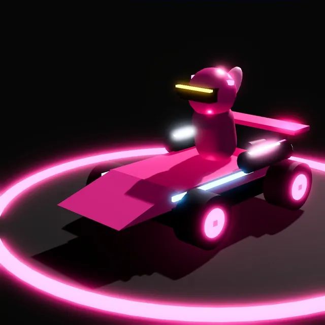 Fahrerin Nitro-Nina im pinken Sportwagen mit Nitro-Flaschen