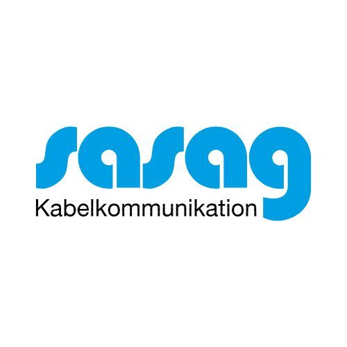 Logo der sasag Kabelkommunikation, Referenzkunde für Firmen-Teamevents aus der Region Schaffhausen