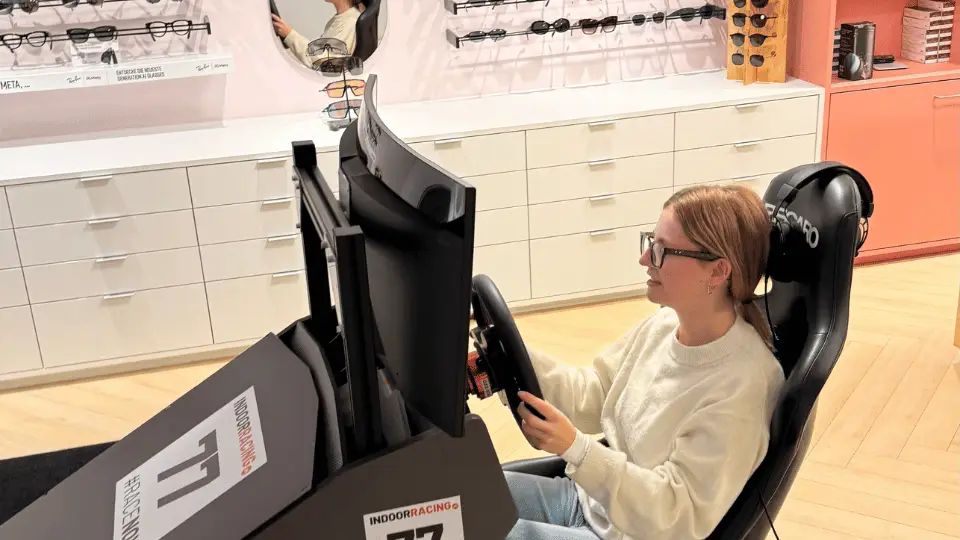 Rennsimulator am Jubiläumsfest von ENGEL OPTIK in Appenzell